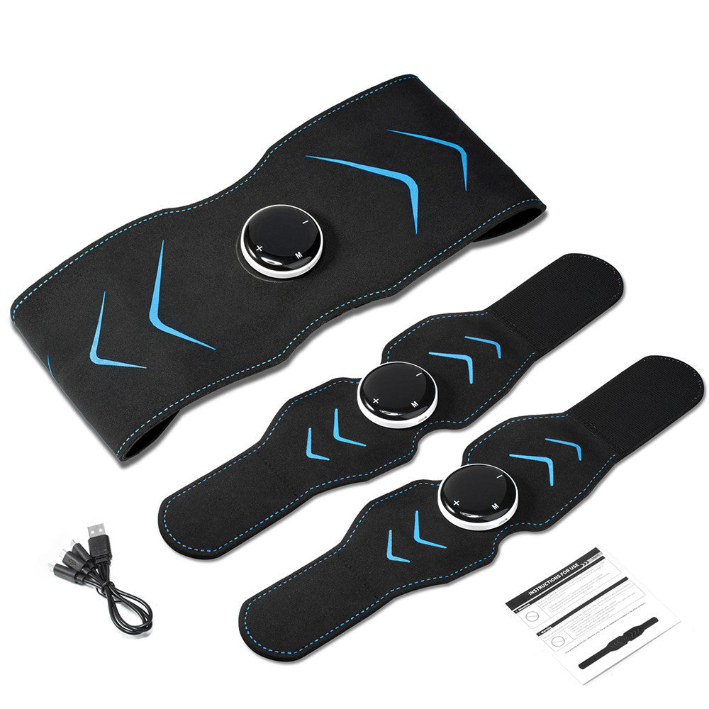 Black electronic device with blue accents on a white background
