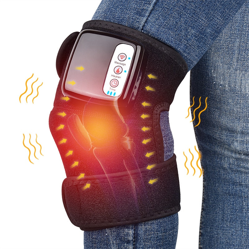 Electric Heating Knee Massager – Heated Vibration Knee Support for Pain Relief & Recovery